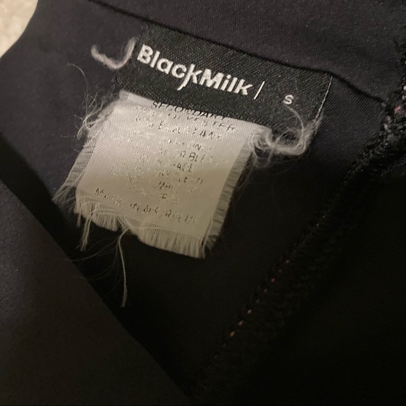 BLACKMILK Black crop leggings with orange tiger print trim - Picture 5 of 6